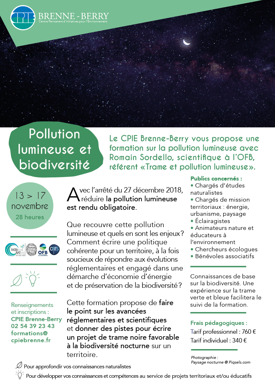 Stages en Brenne | Pollution lumineuse et biodiversité
